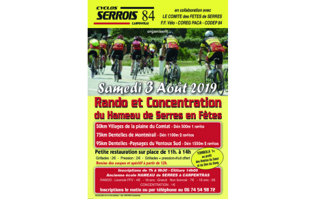 RALLYE du 3 août 2019  FÊTE de Serres organisé par notre club